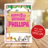 Zoo Animals Personalised Birthday Card