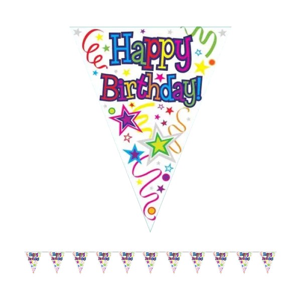Happy Birthday Ribbons & Stars Party Bunting
