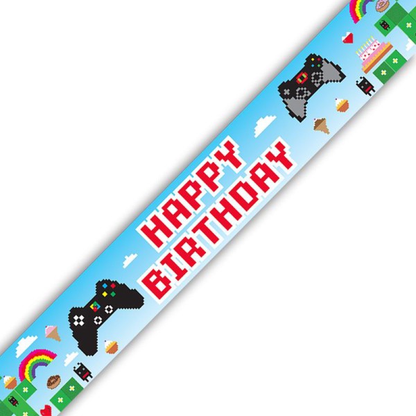 Holographic Happy Birthday Gaming Banner Holographic Happy Birthday Gaming Banner