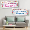 Pastel Bunting Balloon Personalised Birthday Banners