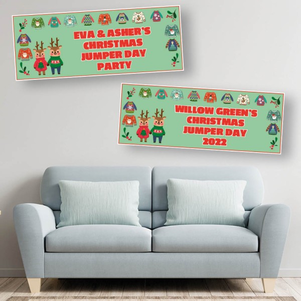Christmas Jumper Day Personalised Banners
