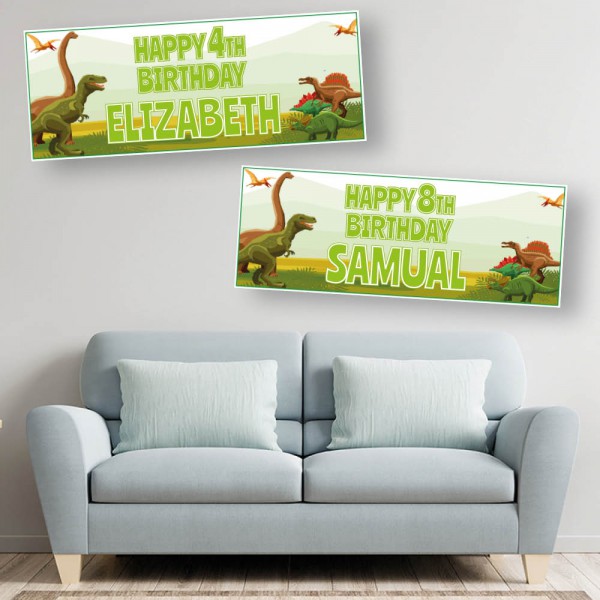 Dinosaur Personalised Birthday Banners