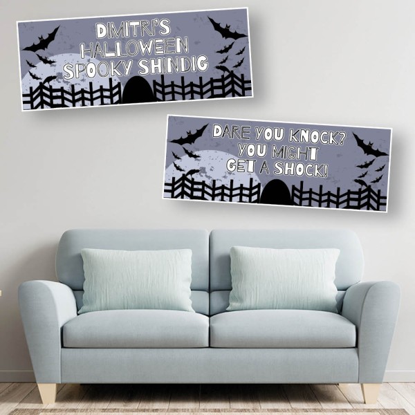 Halloween Black Bats Personalised Banners