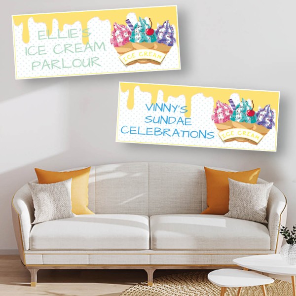 Ice Cream Personalised Celebration Banners