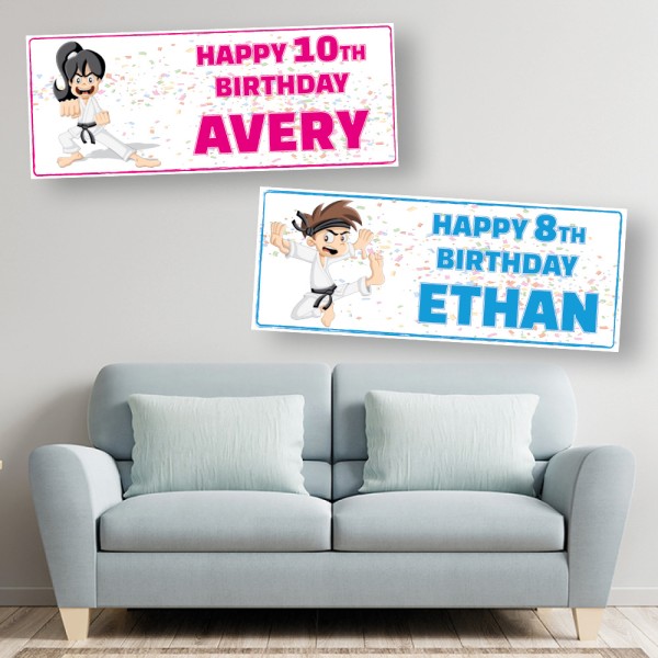 Karate Personalised Birthday Banners 