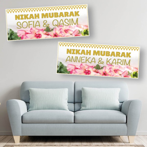 Nikah Mubarak Personalised Celebration Banners