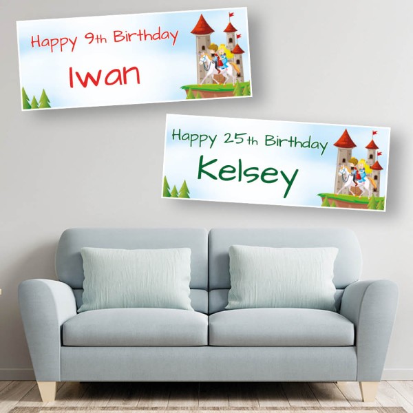 Prince & Princess Personalised Birthday Banners