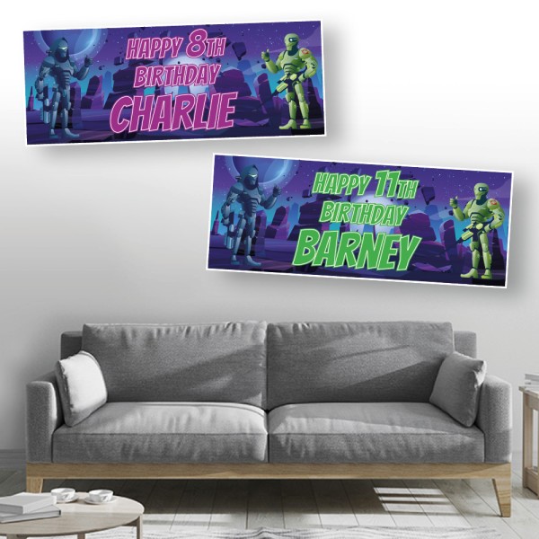 Robots Personalised Birthday Banners