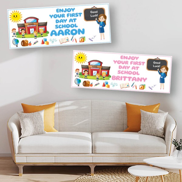 First Day At School Good Luck Personalised Banners