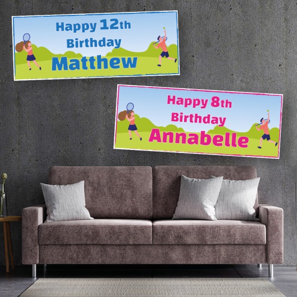 Tennis Personalised Birthday Banners